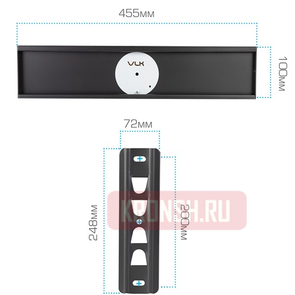 Кронштейн для телевизора VLK Trento-24 (чёрный)  