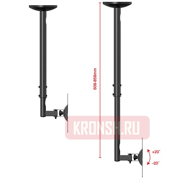 Потолочный кронштейн Uniteki LCD2101N (чёрный) 