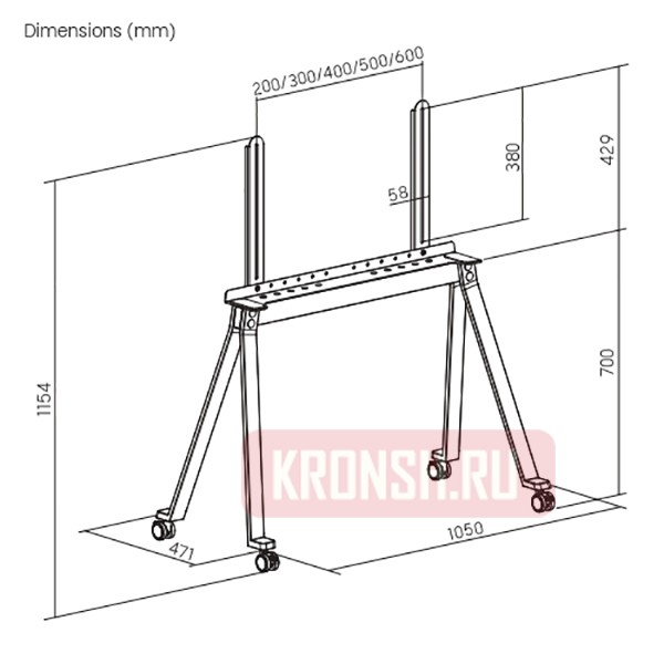 Мобильный стенд Ultramounts UM312B (черная)