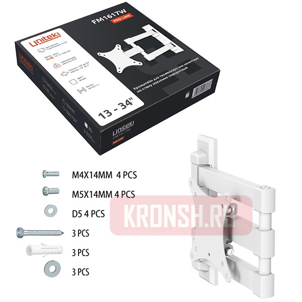 Кронштейн для телевизора Uniteki FM1617W (белый)