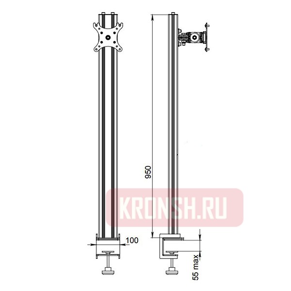 кронштейн для монитора ALG M90