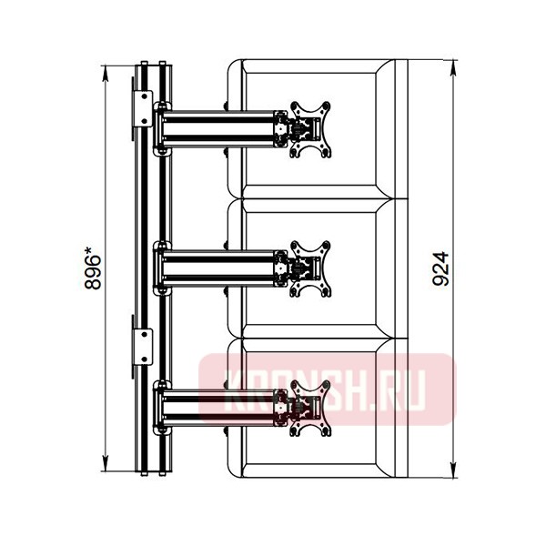 кронштейн ALG WALL на 12 мониторов