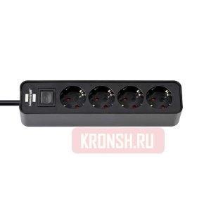 Удлинитель Brennenstuhl (4 розетки, 1,5 м, чёрный), 1153240000