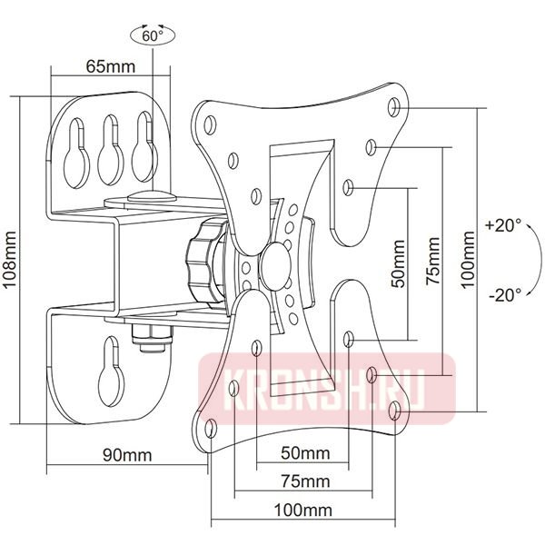 Кронштейн для телевизора iTECHmount LCD-102B