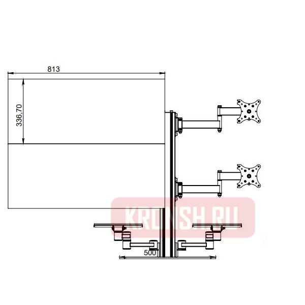 Кронштейн на 4 монитора ARTKRON 420 SH-2