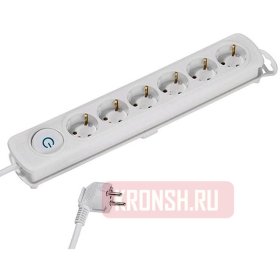 Удлинитель Vivanco (6 розеток, 1,4 м, белый), 37647