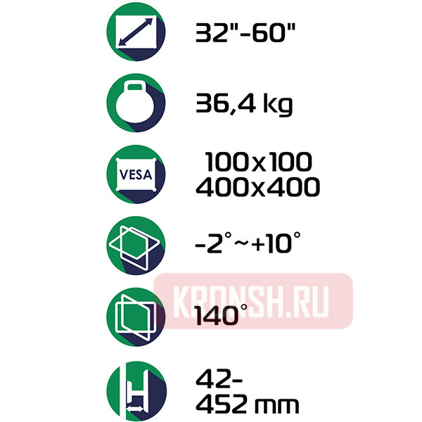 Кронштейн для телевизора Onkron M5 (белый) 