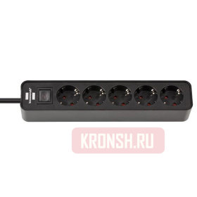 Удлинитель Brennenstuhl (5 розеток, 1,5 м, чёрный), 1153250000