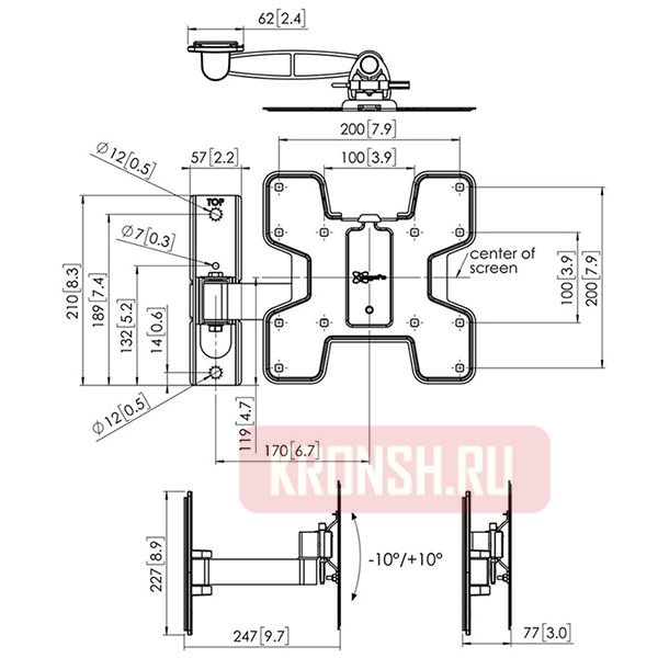 Кронштейн для телевизора Vogels PFW 2030 (чёрный) 