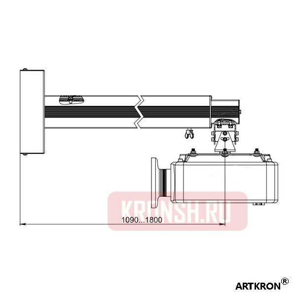 Кронштейн ARTKRON PRJ-1800B (1200-1800 мм) чёрный