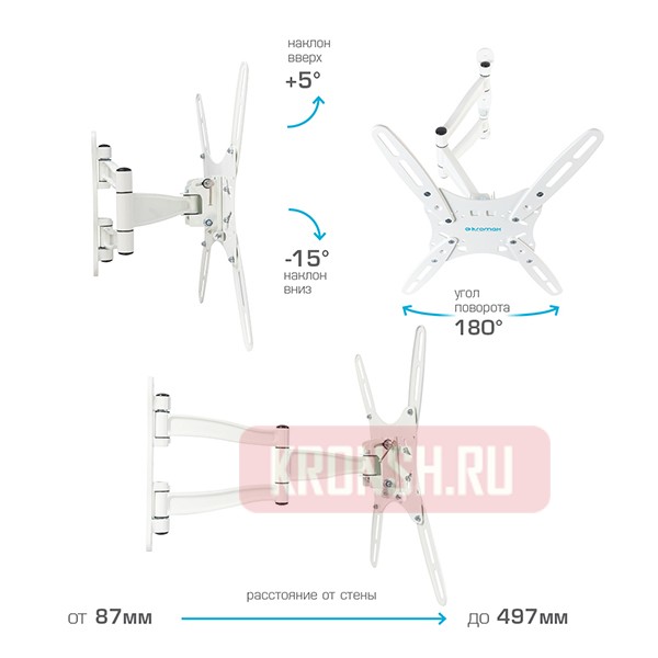 Кронштейн для телевизора Kromax Techno-5 (белый)