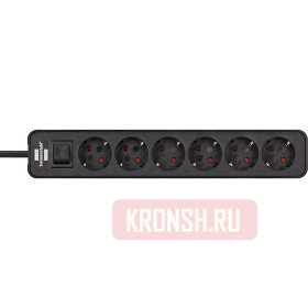 Удлинитель Brennenstuhl (6 розеток, 1,5 м, чёрный), 1153260000