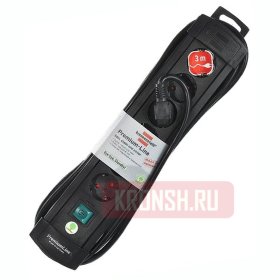 Удлинитель Brennenstuhl (6 розеток, 3 м, чёрный), 1756110016