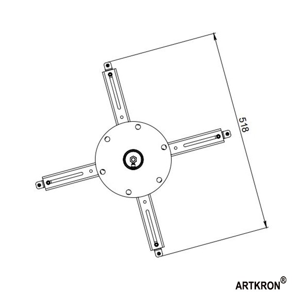 Потолочный кронштейн для проектора ARTKRON PRJ‑2030US (серебристый)