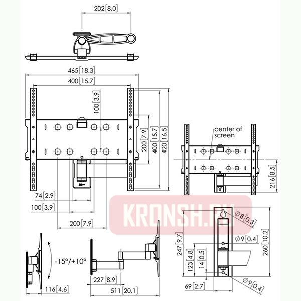 Кронштейн для телевизора Vogels PFW 3040 (чёрный) 