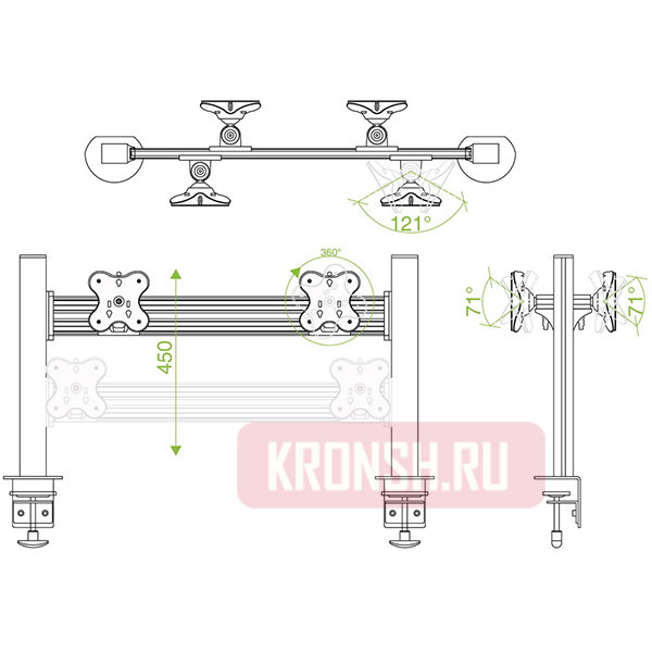 Кронштейн ErgoFount TBBS-400C