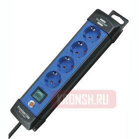 Удлинитель Brennenstuhl (4 розетки, 1,8 м, черно-синий), 1951340100