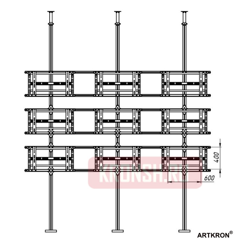 Распорный кронштейн для видеостены ARTKRON VWBS-P33