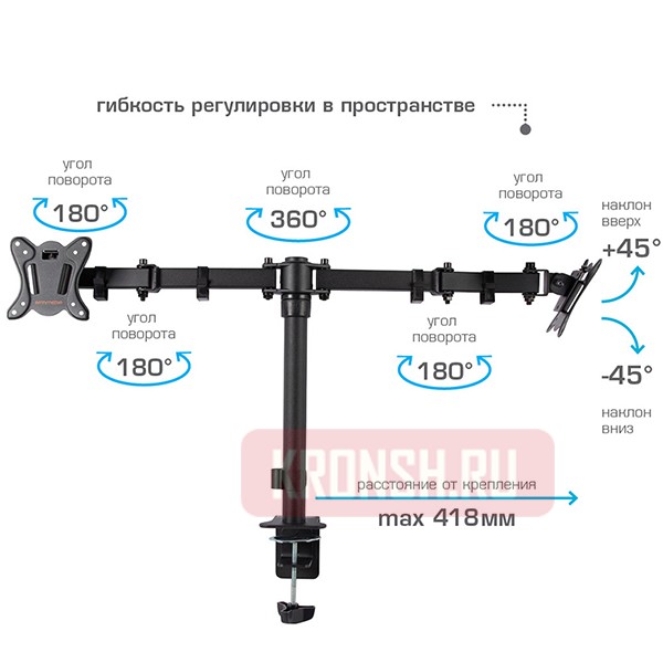 Кронштейн для двух мониторов Arm-Media LCD-T13