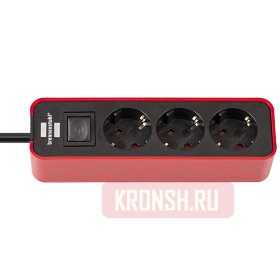 Удлинитель Brennenstuhl (3 розетки, 1,5 м, чёрно-красный), 1153230070
