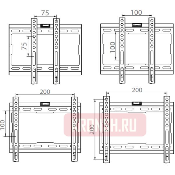 Кронштейн для телевизора Uniteki F1701 (чёрный) 