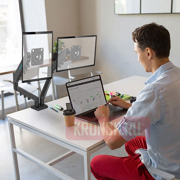 Кронштейн для двух мониторов Kromax Office-14