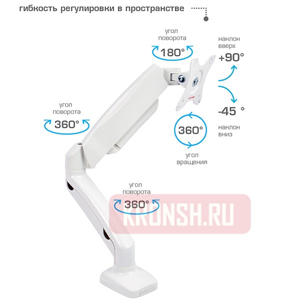 Кронштейн для монитора Arm-Media LCD-T21W (белый)