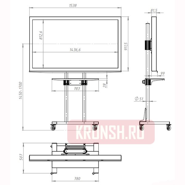 Антивандальная стойка для телевизоров