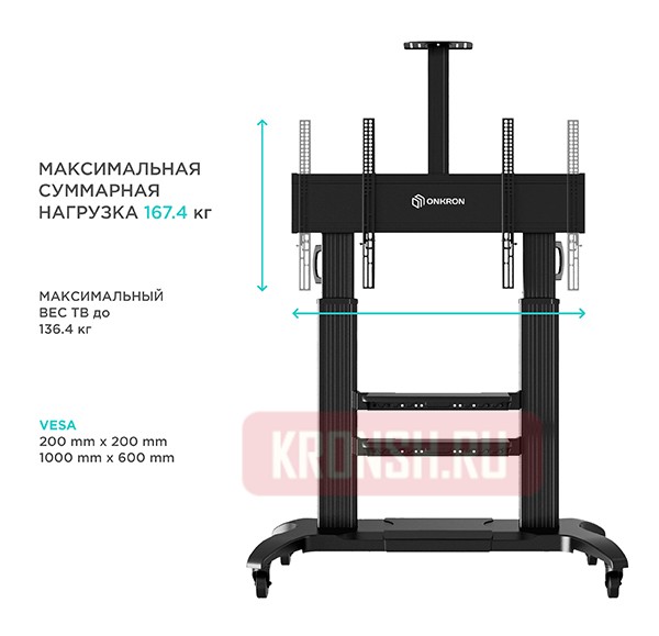 Мобильный стенд Onkron TS2811 (чёрный) 