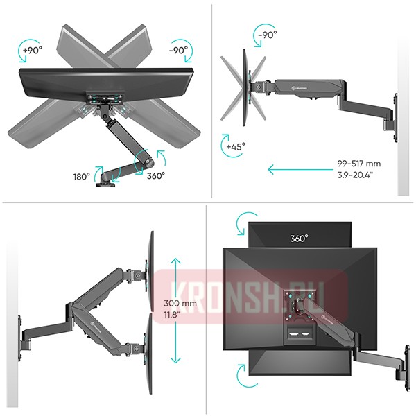 Кронштейн Onkron G150 (чёрный)  