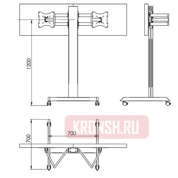 Стойка для 2-х мониторов ARTKRON​ Horizont SM-222  