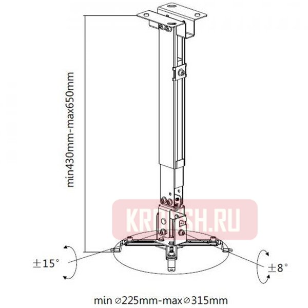 Кронштейн для проектора iTECHmount PRB-15B (чёрный)